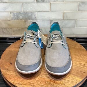 Columbia Bahama Vent Loco Relaxed II PFG Gray & Teal Boat Shoes New With Tags